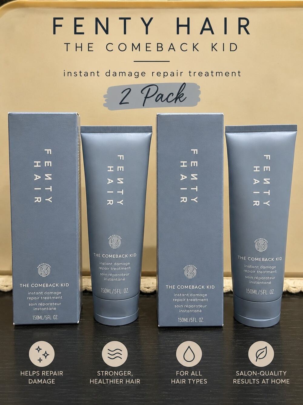 Fenty Hair The Comeback Kid Instant Damage Repair Treatment 5 oz 150mL Duo